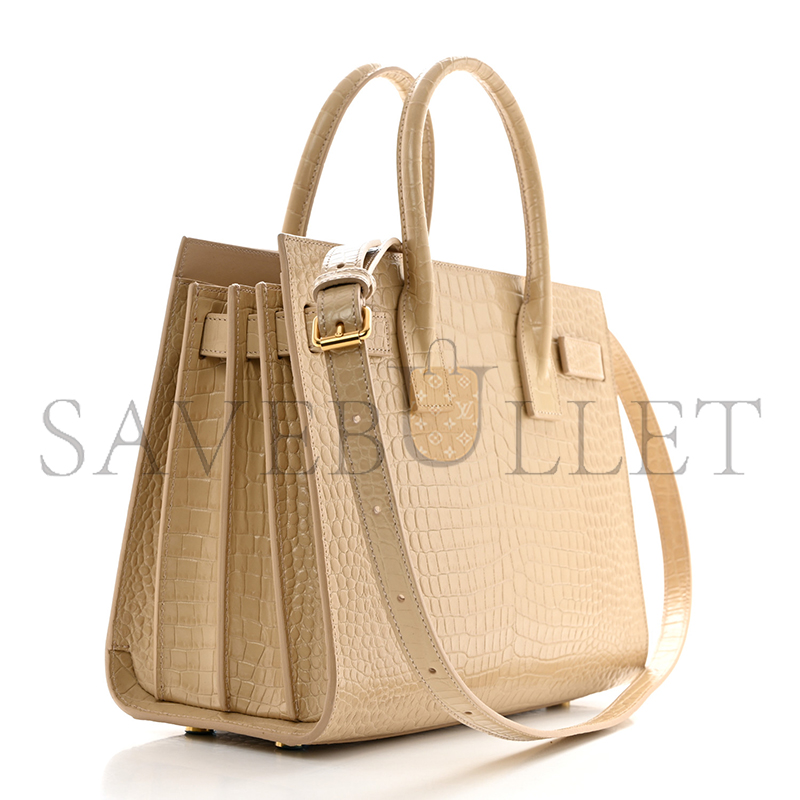 Y*L calfskin crocodile embossed baby sac de jour nude 421863 (26*20.5*12.5cm)
